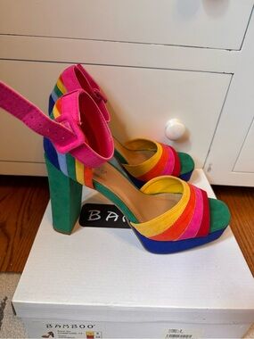 Bamboo rainbow heels 8